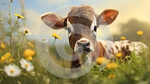 grass cute baby cow