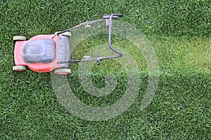 Grass cutter at the lawn