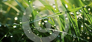 grass with dew drops, serene atmospheres