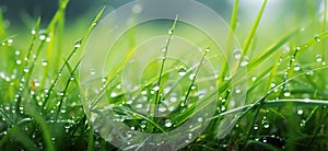 grass with dew drops, serene atmospheres