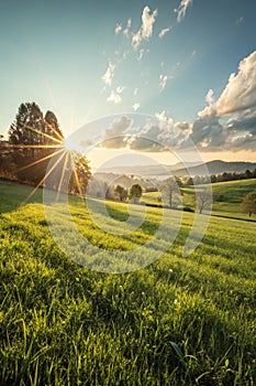 Grass Field and Sunshine
