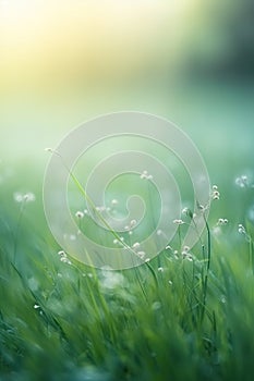 Grass flower in soft focus and blurred with vintage style for background