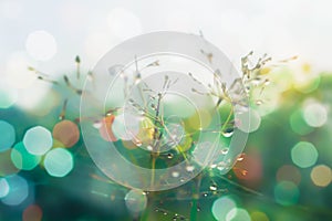 Grass flower soft focus   ,fresh and relax spring nature wallpaper background