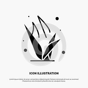 Grass, Grasses, Green, Spring solid Glyph Icon vector