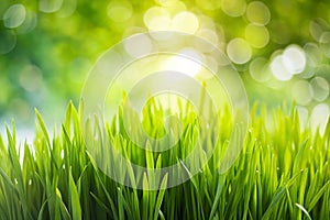 The grass is green, outdoors on a white, natural background, the surface of the grass photo