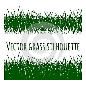 Grass.Green Vector grass set silhouette