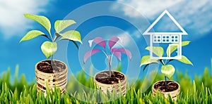 Composite image of grass growing outdoors