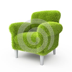 Grass grown on a chair photo