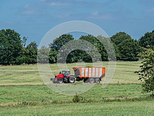 Grass harvest on a field