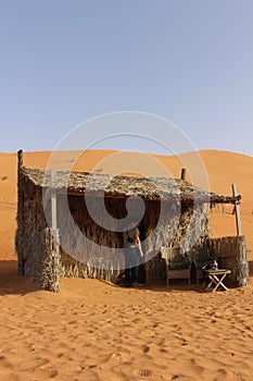 A Grass Hut in Wahiba Sands in Oman