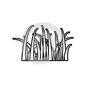 Grass icon in flat style. Eco lawn vector illustration on white isolated background. Floral garden business concept