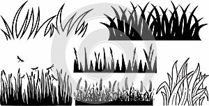 Grass icon set collection