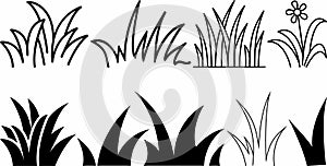 Grass icon set collection