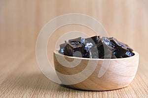 Grass Jelly on wooden table