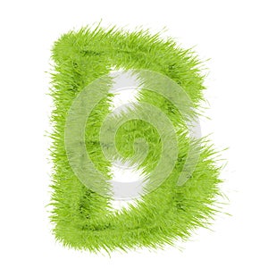 Grass letter on white background