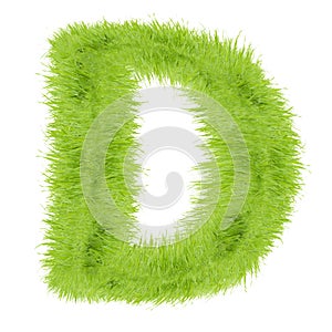 Grass letter on white background
