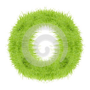 Grass letter on white background