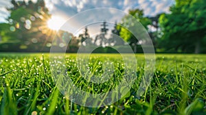 The Grass with Morning Dew.AI generated image