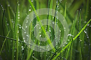 Grass with raindrops