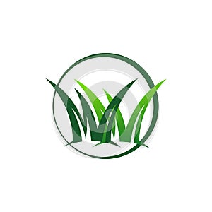 grass remover lawn mower logo design template vector illustration