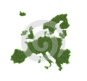 Grass shaped European map