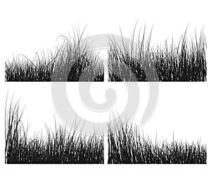 Grass silhouettes set