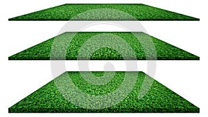 Grass texture isolated on white background for golf course, soccer field or sports concept design. Artificial green grass