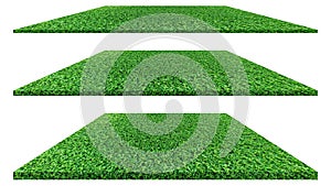 Grass texture isolated on white background for golf course, soccer field or sports concept design. Artificial green grass
