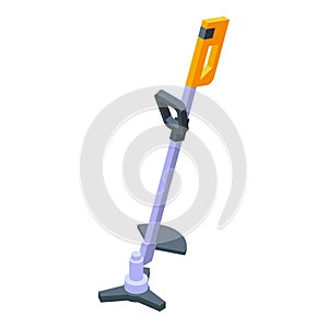 Grass trimmer icon isometric vector. String yard