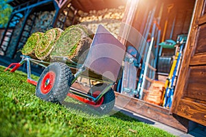 Grass Turfs on a Cart