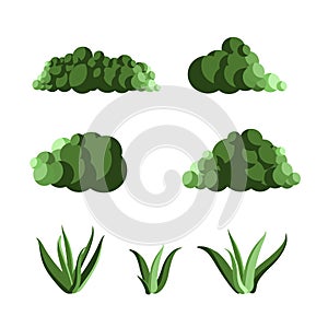 Grass vector illustration full set style flat design