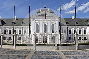 The Grassalkovich Palace in Bratislava on a sunny day