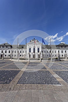 The Grassalkovich Palace in Bratislava on a sunny day