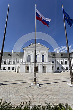 The Grassalkovich Palace in Bratislava on a sunny day