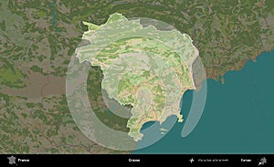 Grasse highlighted, France. OpenStreetMap Humanitarian photo