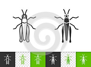 Grasshopper cricket simple black line vector icon