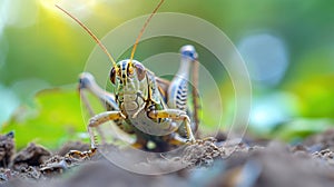 Grasshopper Infestation on Background - Pest Infestation Concept