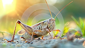 Grasshopper Infestation on Background - Pest Infestation Concept