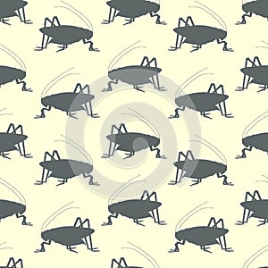 Grasshopper insects seamless pattern. Vector stock illustration eps10