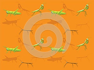 Grasshopper Stickbug Mantis Cartoon Seamless Wallpaper Background photo