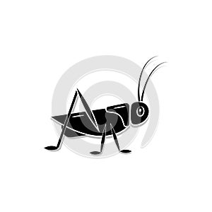 Grasshopper vector icon with shadow