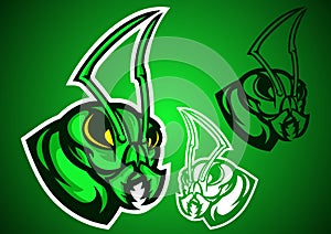 Grasshopperant green logo vector