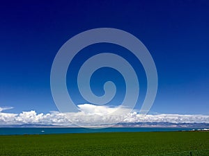 Grassland,lakes and sky