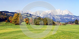 Grassland and mountains at Kitzbuhel - Austria