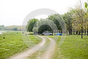 Grassland outing by the river
