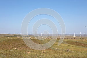 Grassland and wind turbines in northern China