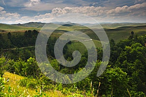 Grasslands and hilly landscape in the Zelengora mountain range