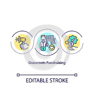 Grassroots fundraising concept icon photo
