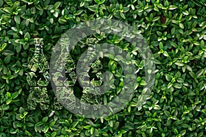 Concept Ecofriendly initiatives, Recycling efforts, Grasstextured recycling symbols for ec photo
