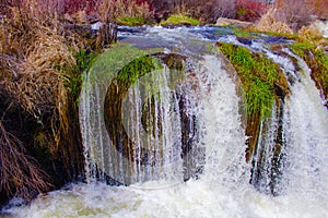 grassy waterfall